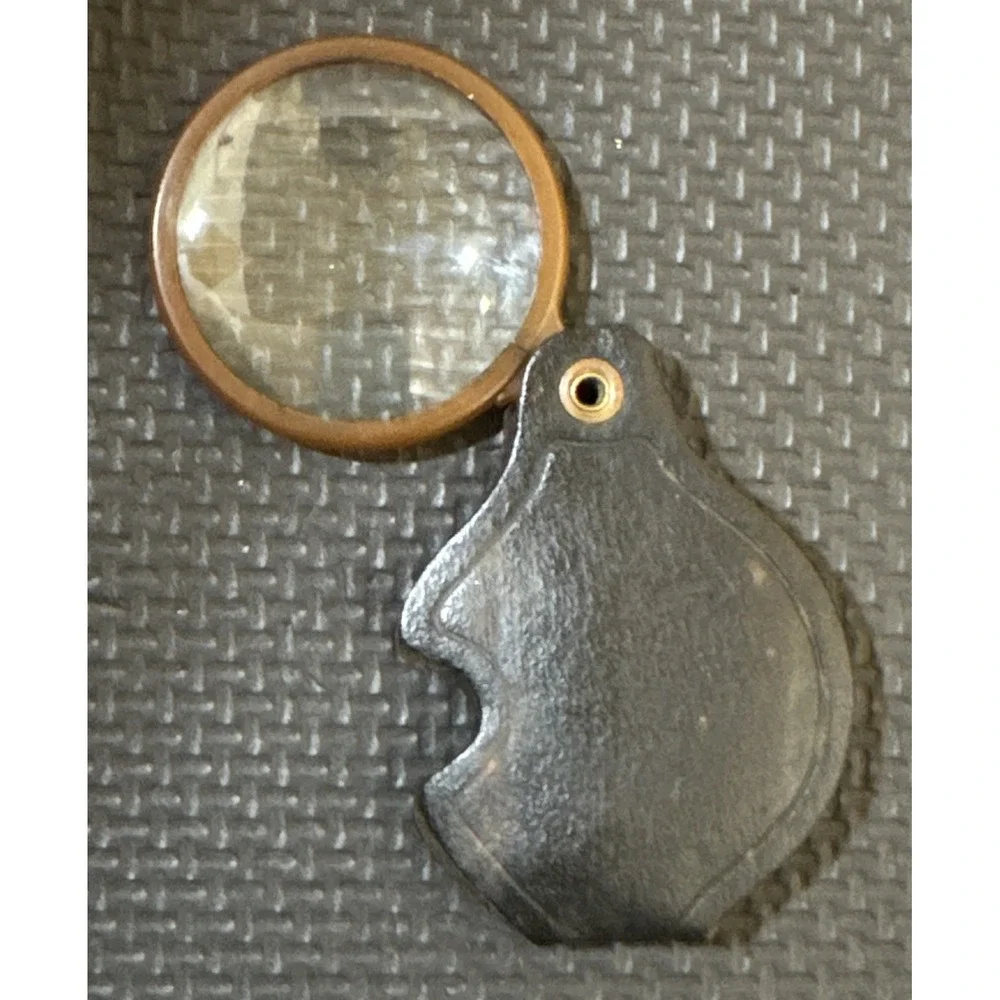 Antique A. LIETZ Catalog No. 69 Pocket Magnifier | Molded Leather Case | Two Way